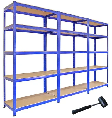 Obrázek produktu pro Kovová regálová skříň police - 280 kg na polici - Modrá - 90 x 45 cm