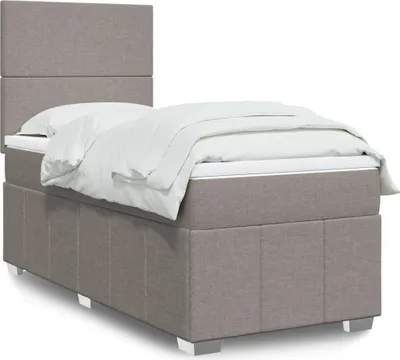 Produktbild von Schlichtes Boxspringbett mit Matratze - Taupe 90x200 cm Stoff Design Klassische Betten 5671428