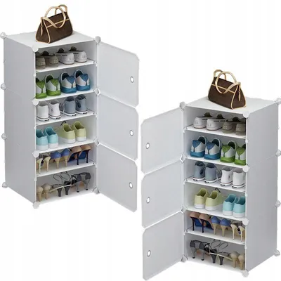 Produktbild von Schuhschrank modularer Kleiderschrank Schminktisch weiß geschlossenes Bücherregal