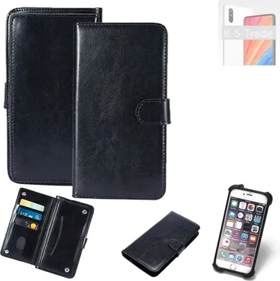 Produktbild von K-S-Trade 360° Hülle kompatibel mit Motorola One Vision schwarz Kunstleder Case BookCase WalletCase Kunstlederederhülle Handyhülle, Rundumschutz