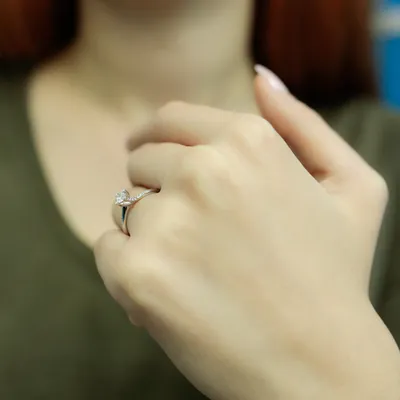 Produktbild von 0,25 Carat Solitär Diamantring 14 Karat Weißgold - 49 (15,60 mm)