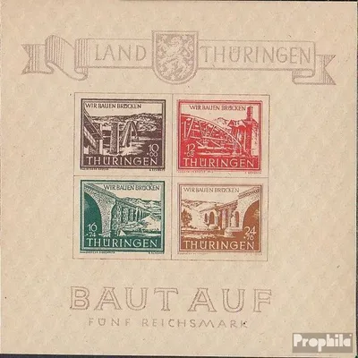 Produktbild von Briefmarken Sowjetische Zone (All.Bes.) 1946 Mi Block4a y (kompl.Ausg.) postfrisch Wiederaufbau