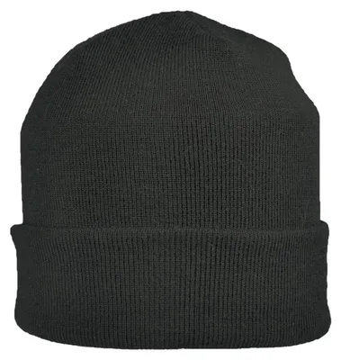 Balke XXL lässige Rollrand-Strickmütze aus 100% Merinowolle in schwarz