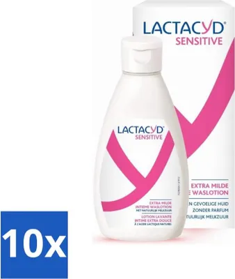Produktbild von Lactacyd Sensitive – Intimwaschlotion – Extra Sensitiv – Mit natürlicher Milchsäure – 300 ml - Vorteilspack - 10 Stücke