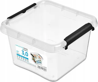 Produktbild von Kunststoffbehälter mit transparentem Deckel 3 L SimpleStore quadratisch