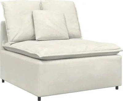 Produktbild von vidaXL Modulares Sofa Mittelmodul mit Kissen Creme 100 cm