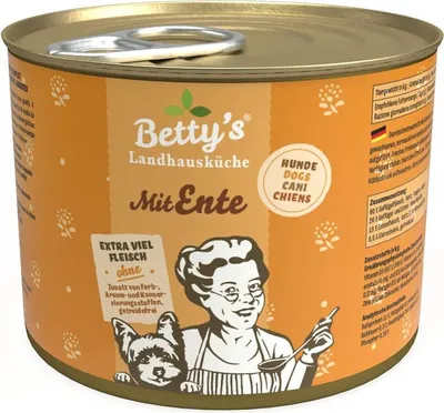 Zdjęcie produktu dla Betty's Landhausküche karma mokra z kaczką dla psów bezzbożowa karma pełnoporcjowa 6x200g