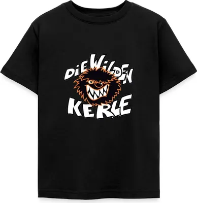 Produktbild von Spreadshirt Die Wilden Kerle Logo Kinder T-Shirt, 122/128 (7-8 Jahre), Schwarz