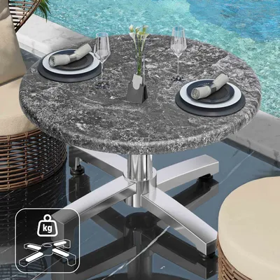 Produktbild von WBO | Jamaika Loungetisch | Ø:H 60 x 40 cm | Felsen / Aluminium | Zusatzgewicht | Bistro Loungetisch Gastro Tisch
