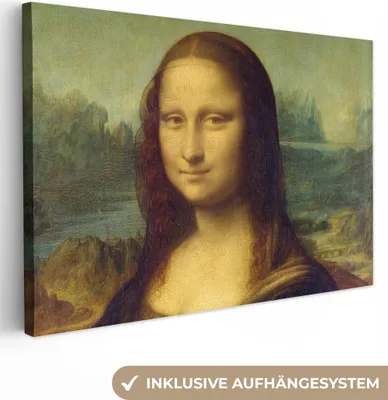 Produktbild von MuchoWow® - Leinwandbilder - Mona Lisa - Leonardo da Vinci, Wandbild, Wanddeko Bilder Wohnzimmer, 60x40cm