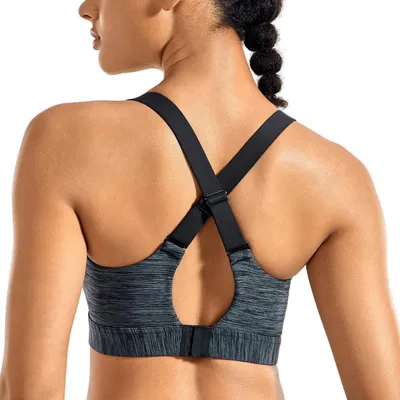 Produktbild von Sport-BHs für Damen mit gepolsterten Cups, verstellbaren Trägern und Hakenverschluss