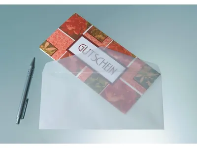 Zdjęcie produktu dla sigel Umschlag, transparent, gummiert, DIN lang, 100 g/qm