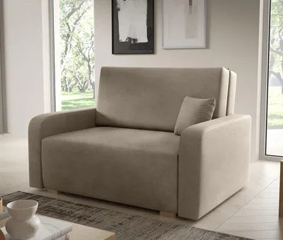 Produktbild von Sofa Juno II 135x85 cm 2-Sitzer, Schlafsofa mit Schlaffunktion und Bettkasten, Kissen  inklusive - Curio 11