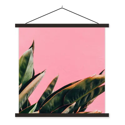 Produktbild von MuchoWow® Textilposter Pflanzen - Frauenzunge - Rosa - Tropisch 90x90 cm mit schwarzem Rahmen - Magnetisches