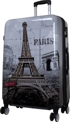 Produktbild von Hartschalen-Motivkoffer Großer Reisekoffer Paris 77 cm Dehnfalte