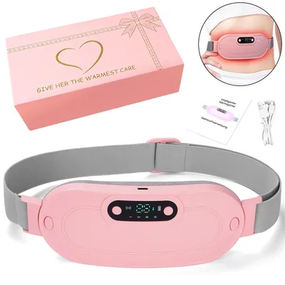 Produktbild von Perioden Wärmegürtel Kabellos,Elektrischer Menstruations-Heizgürtel, 3 Heizstufen & 4 Vibrationsmodi, gegen Periodeschmerzen & Krämpfe für Frauen und Mädchen
