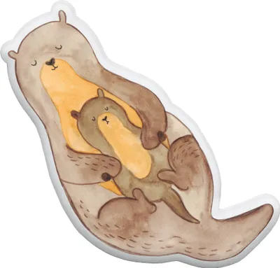Produktbild von Mr. & Mrs. Panda Dekokissen Otter Kind 25 cm - Weiß - Geschenk, Stofftier, Kuscheltier, Kuschelkissen, Plüschtier, Baby, Familie, Mama, Mutter, Geburt, kissen tier