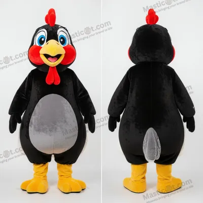 Produktbild von Samt-schwarze MASTICOT Feder-Hühner-Maskottchen-Kostüm