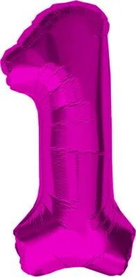 Produktbild von Oblique Unique 1x Folien Luftballon mit Zahl 1 Kinder Geburtstag Jubiläum Silvester Party Deko Ballon pink