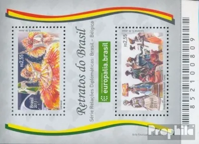 Produktbild von Briefmarken Brasilien 2011 Mi Block157 (kompl.Ausg.) postfrisch Diplom. Beziehungen Belgien