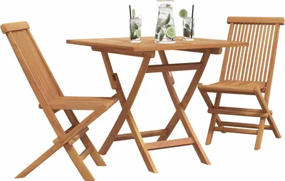 Immagine prodotto di Set da Pranzo per Giardino 3 pcs Marrone