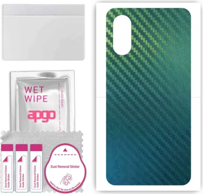 Produktbild von apgo Rückseite Schutzfolie, Skin, kompatibel mit ZTE Optus X Sight 2, Hinten Displayschutzfolie aus Vinylfolie, kratzfest, einfache Montage - Kohlenstoff-Chamäleon CAKA1