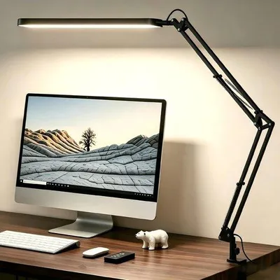 Productafbeelding van LED Bureaulamp 12W met 5 Kleurmodi en 11 Helderheidsniveaus Verstelbaar