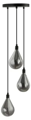 Obrázek produktu pro HOME DELUXE skleněné závěsné svítidlo CELIA kouřově šedé - 3 světla | závěsné svítidlo, skleněné svítidlo, kapkovité svítidlo,
