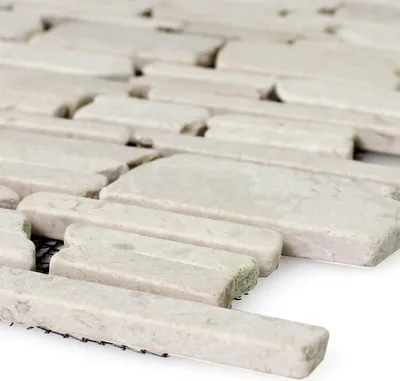 Produktbild von Naturstein Marmor Mosaikfliesen Napola Brick Biancone