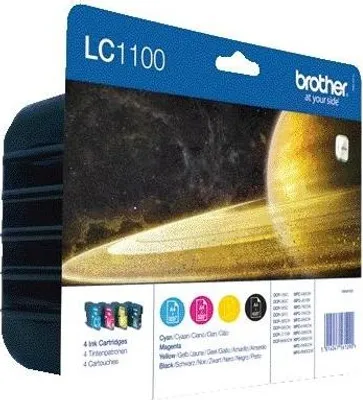Produktbild von Brother LC-1100VALBP, Schwarz, Cyan, Magenta, Gelb, 67 x 217 x 178 mm, Tintenstrahl