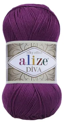 Produktbild von Alize Diva Mikrofaser-Garn 100g/350m Pflaume 297, seidig glänzend