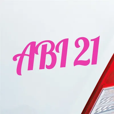 Produktbild von Auto Aufkleber ABI 21 Abitur 2021 19x7 cm Pink Sticker Heckscheibenaufkleber