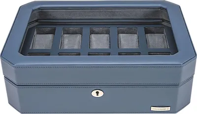 Image de WINDROSE boîte à bijoux Tempora Watch Box Blue bleu marine