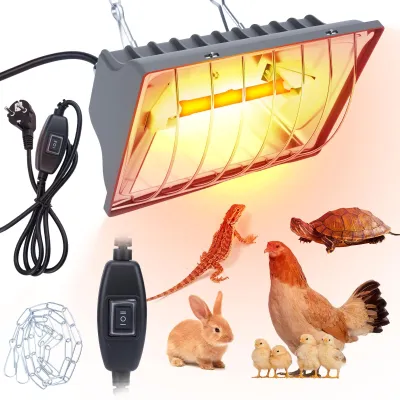 Imagen del producto de Lámpara de calor infrarroja para gallineros y reptiles, resistente al agua
