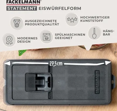 Produktbild von Fackelmann Statement Eiswürfelform mit auslaufsicherem Deckel  Große Öffnung zum Befüllen der Eiswürfel