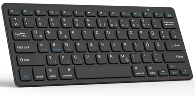 Produktbild von Kabellose Bluetooth Tastatur Tablet Tastatur Ultra Slim Tragbar Schwarz