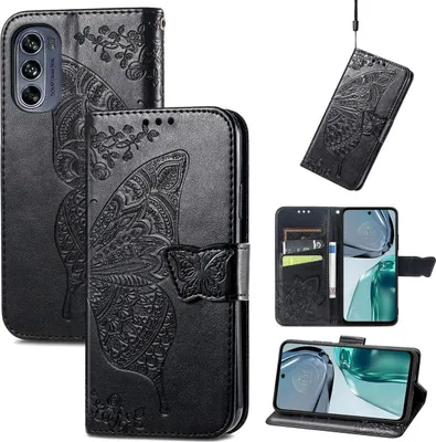 Zdjęcie produktu dla Pokrowiec König Design kompatybilny z telefonem Motorola Moto G62 ze skóry syntetycznej - Etui na telefon komórkowy czarne