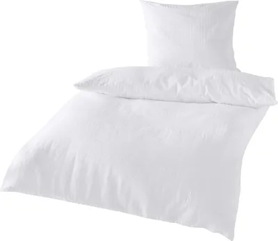 Produktbild von Traumschlaf Uni Seersucker Bettwäsche 200x200 cm + 2x 80x80 cm weiss