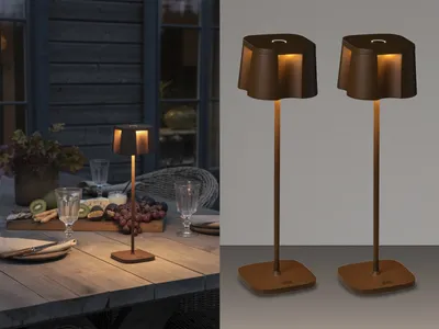 Produktbild von 2er Set USB kabellose Akku Tischlampen, Gartenbeleuchtung ohne Stromanschluss