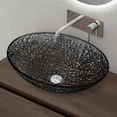 Produktbild von doporro waschbecken Aufsatzwaschbecken Glaswaschbecken BxTxH: 50,5x36x15,5cm in Grau Glas Waschplatz Handwaschbecken Waschtisch Minerva05