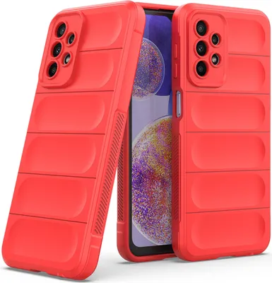 Produktbild von Galaxy A23 Hülle, Weich TPU Silikon Stossfest Anti-rutsch Schutzhülle für Samsung Galaxy A23 Rot