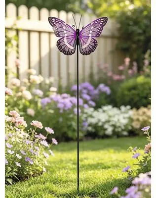 Produktbild von Gartenstecker Lafiora Schmetterling Metall 39,5 x 20 x 136 cm lila