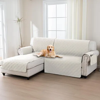 Produktbild von Sofabezug 1 2 3 4 Sitzer Wasserdicht L-Form 205cm Beige