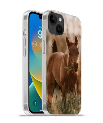 Produktbild von MuchoWow® Handyhülle Schutzhülle Hülle für Apple iPhone 14 Plus - Soft case Pferd - Sonne - Gras Silikon Softcase Handy Hülle - Abbildung