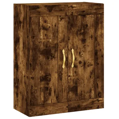 Productafbeelding van Wandkast 69,5x34x90 cm bewerkt hout gerookt eikenkleurig