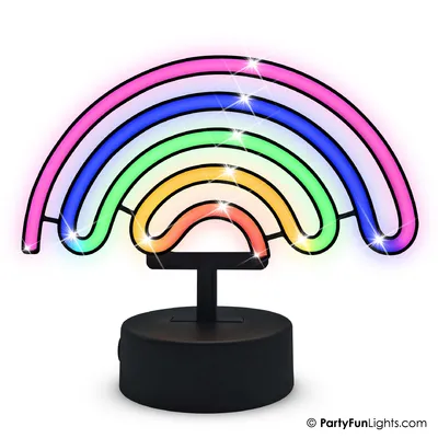Produktbild von PartyFunLights – LED-Neon-Regenbogenlampe – Regenbogen – mehrfarbig – mit USB und Batterien