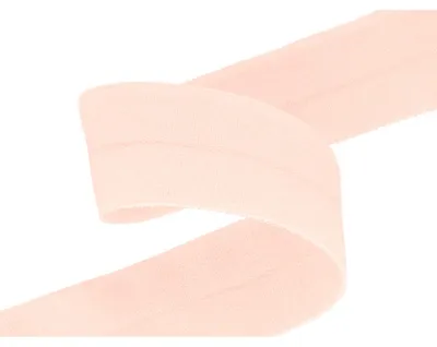 Falzgummi 20mm in Hellrosa hochelastisch – Faltgummi Schrägband Detailansicht.