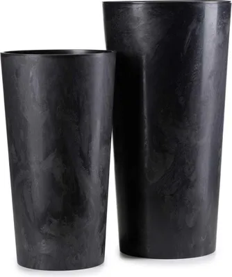 Produktbild von HowHomely Blumentopf 2er Set Schwarz 9,5L 12L Kunststoff