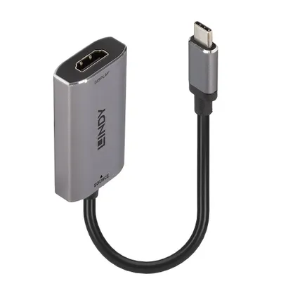 Produktbild von Lindy 43327, 0,11 m, USB Typ-C, HDMI, Männlich, Weiblich, Gerade