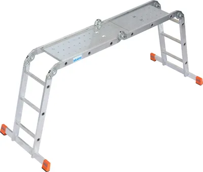 Krause Monto Multimatic Gelnkleiter mit Plattform 4x3 Tritte Multifunktionsleiter leiter Aluleiter 4009199120687 120687 350123